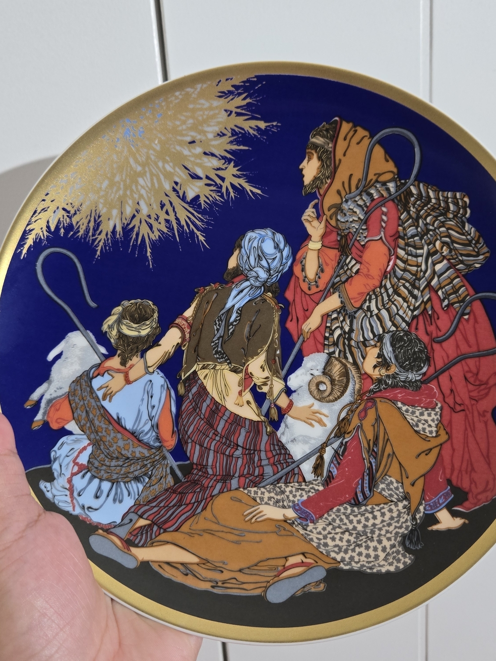 Vintage German Porcelain Collector's Plate "The Shepherds"